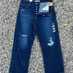 Levi’s Ribcage Jeans (Size 32) Button Fly NWT Straight Ankle Fit